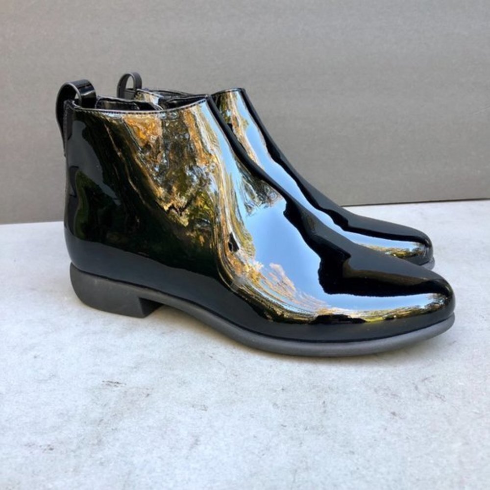 AEROSOLES Spencer Boot Black faux patent leather ankle bootie size 7M NEW - Picture 2 of 8